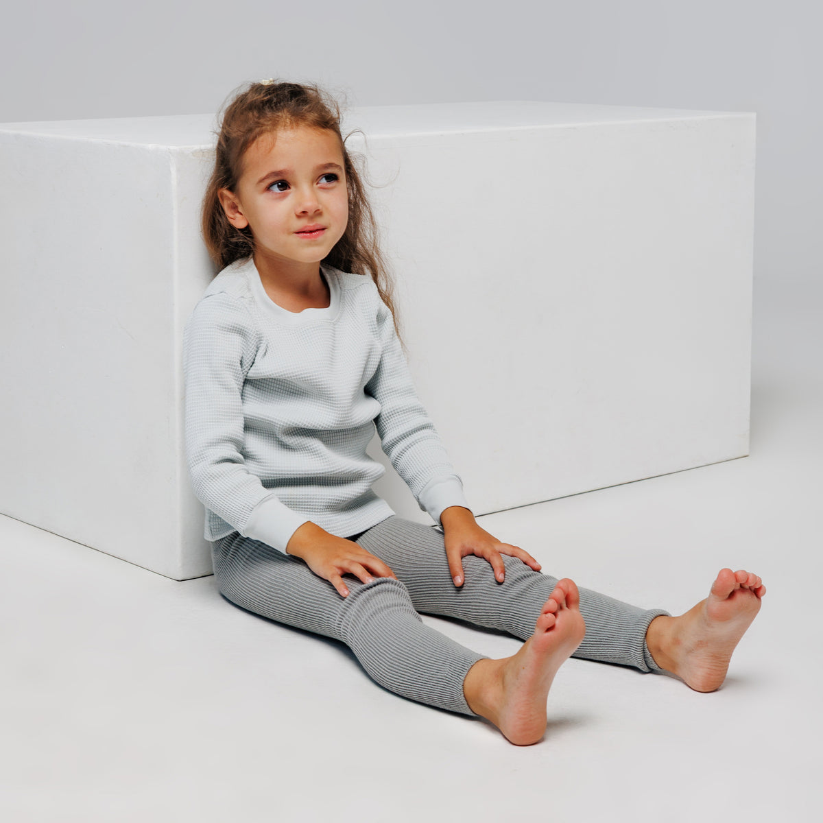 Strumpfhose mit Trägern ohne Fuß - Nordisch Grau