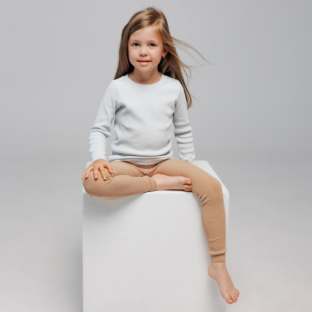 Strumpfhose mit Trägern ohne Fuß - Beige Braun