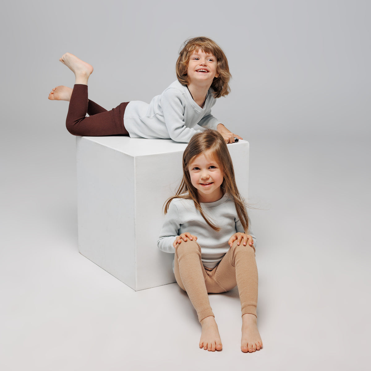 Strumpfhose mit Trägern ohne Fuß - Beige Braun