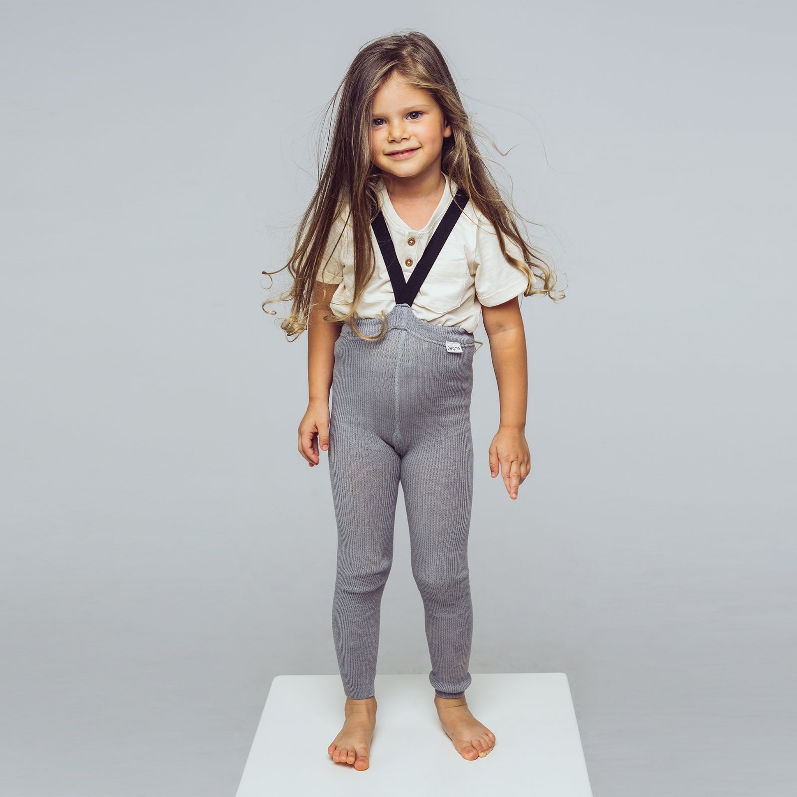 Strumpfhose mit Trägern ohne Fuß - Nordisch Grau