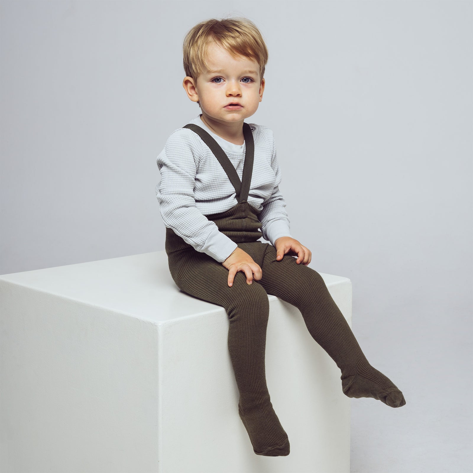 Strumpfhose mit Trägern - Waldgrün