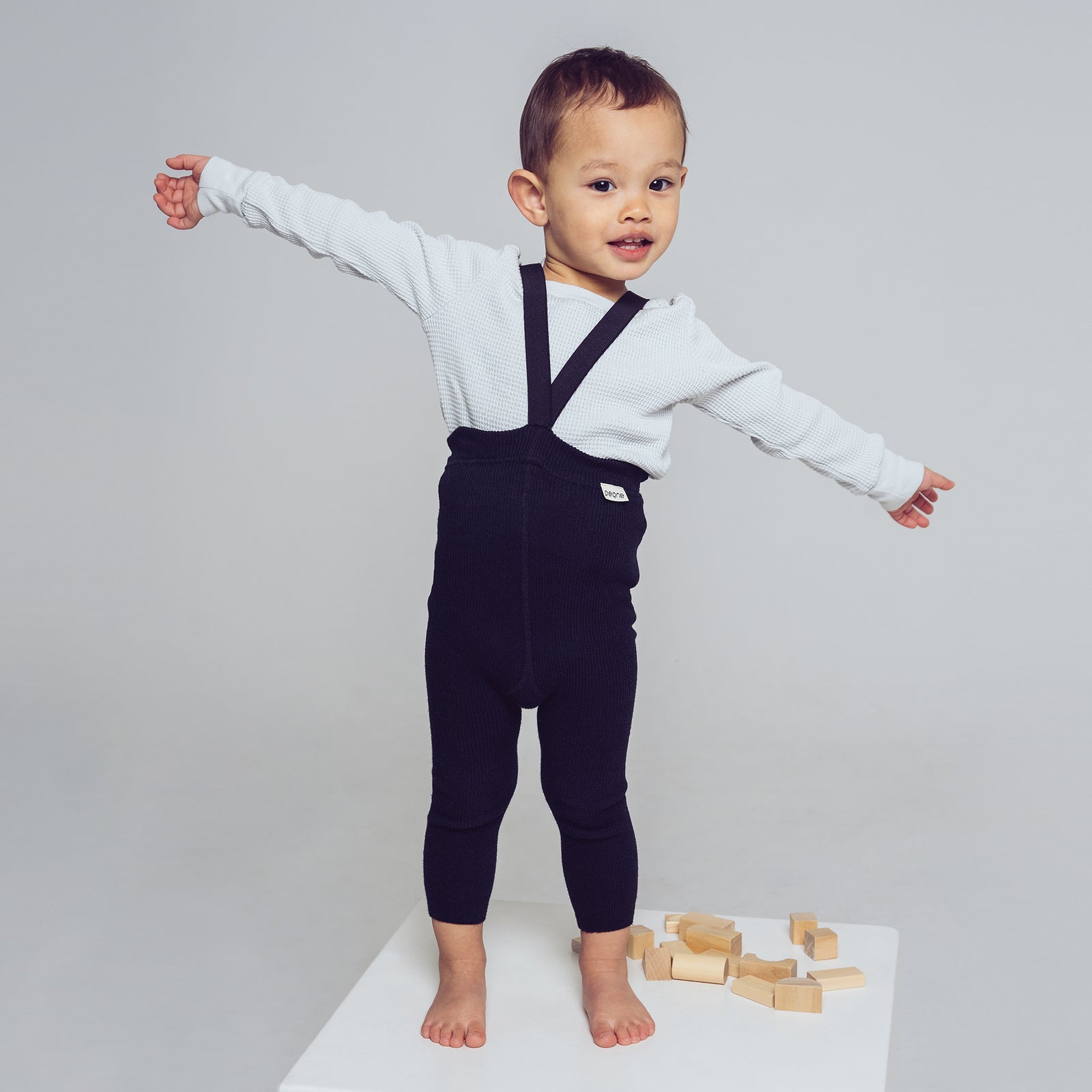 Strumpfhose mit Trägern ohne Fuß - Carbon Schwarz