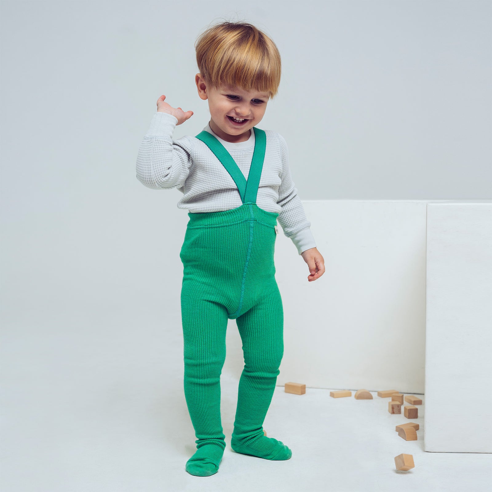 Strumpfhose mit Trägern - Frühlingsgrün